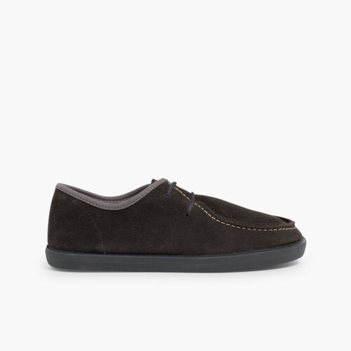 Chaussures bateau en suède Garçon et Adulte Gris