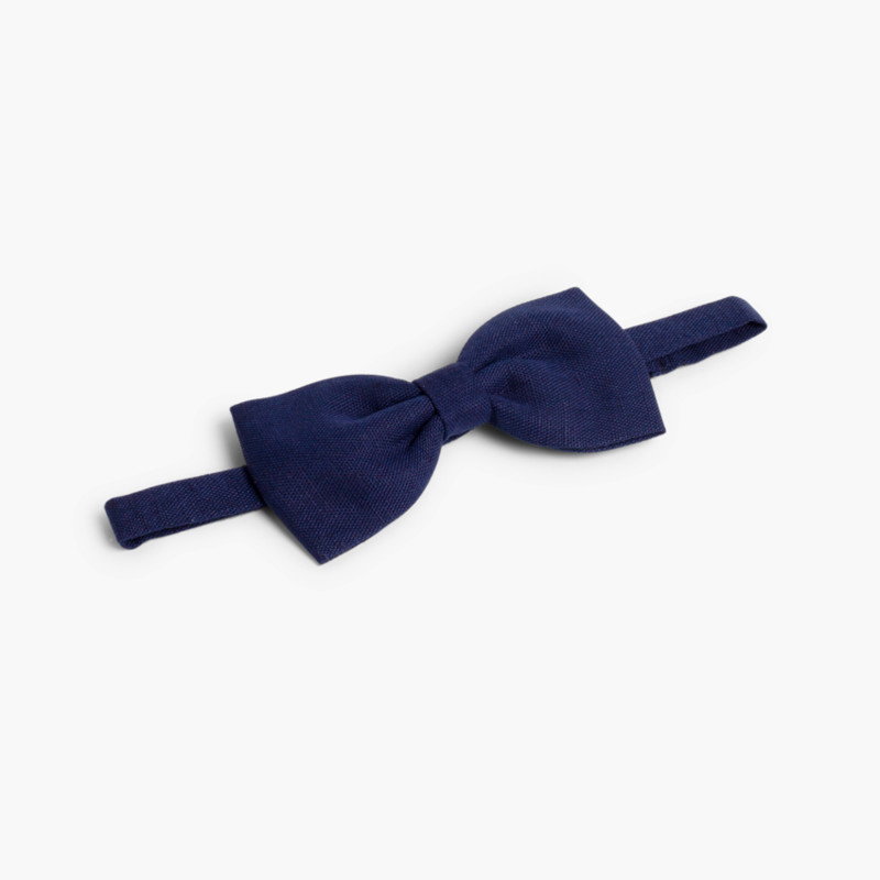 Noeud papillon en lin pour enfant Bleu Marine