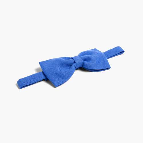 Noeud papillon en lin pour enfant Bleu moyen