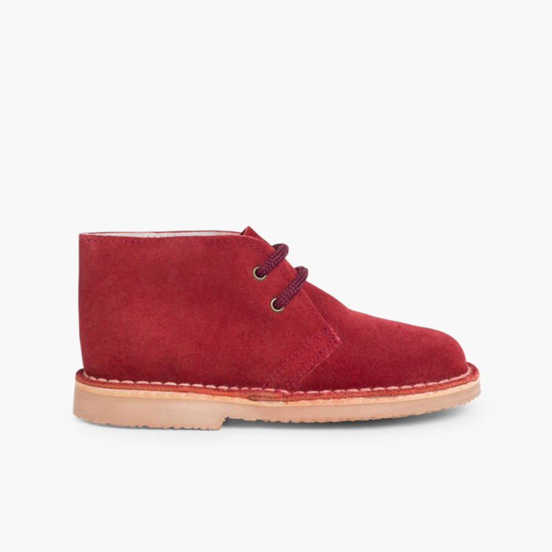 Desert Boots Bottines Chukka à Lacets Enfants et Adultes Bordeaux