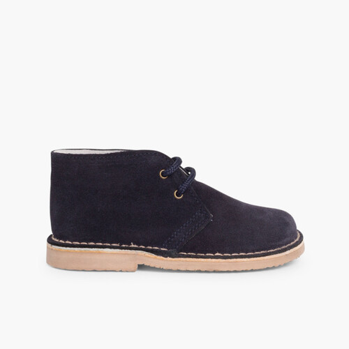Desert Boots Bottines Chukka à Lacets Enfants et Adultes Bleu Marine