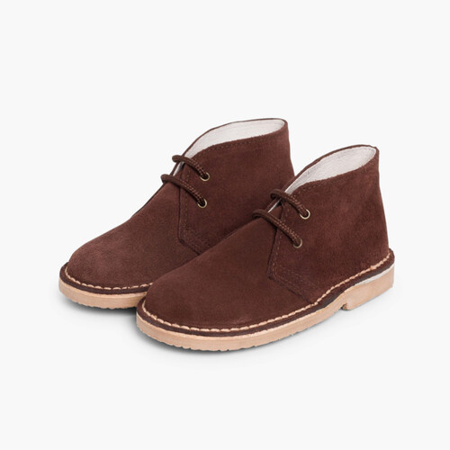 Desert Boots Bottines Chukka à Lacets Enfants et Adultes Marron