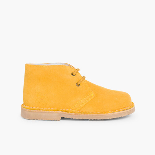 Desert Boots Bottines Chukka à Lacets Enfants et Adultes Moutarde