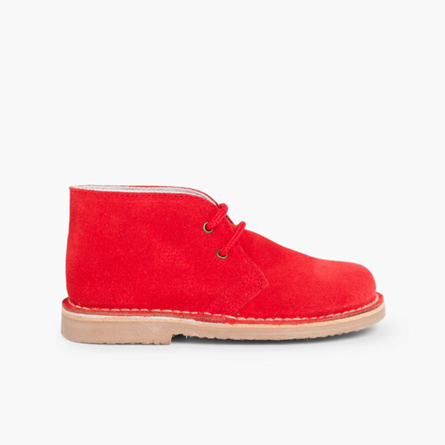 Desert Boots Bottines Chukka à Lacets Enfants et Adultes Rouge