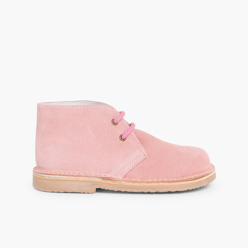 Desert Boots Bottines Chukka à Lacets Enfants et Adultes Rose Claire