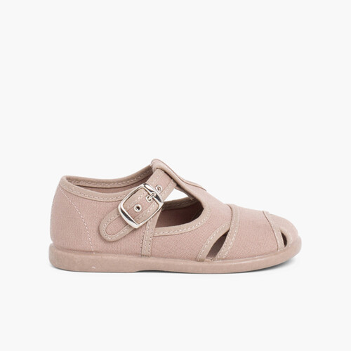 Salomés style sandales en toile Brun