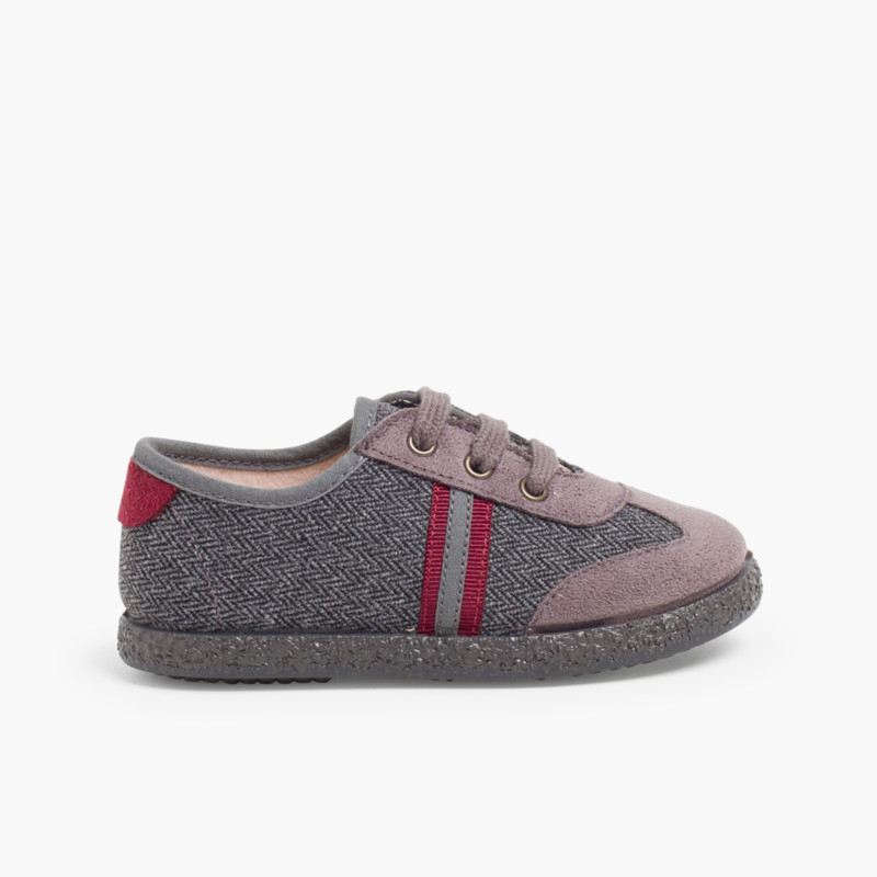 Tennis en Serratex avec lacets interchangeables Bordeaux