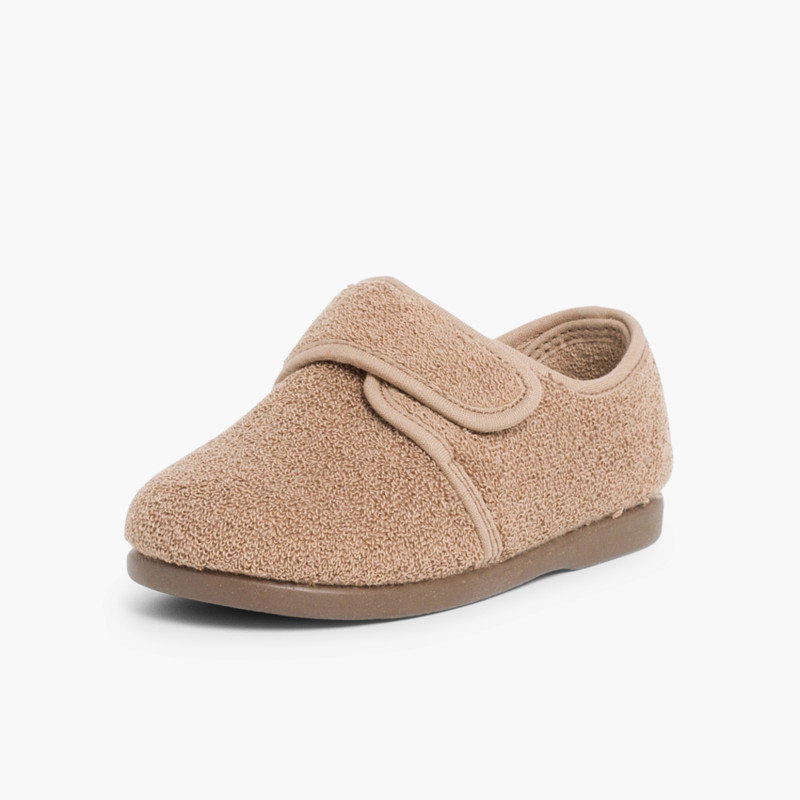 Chaussons à scratch Taupe