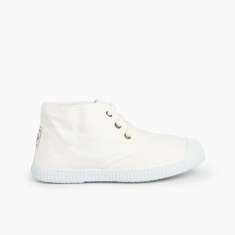 Baskets en toile avec lacets Blanc