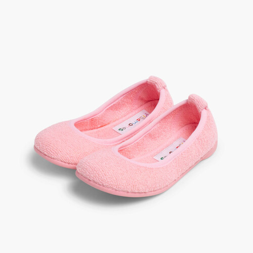 Chausson ballerine en Tissue Éponge pour filles Rose