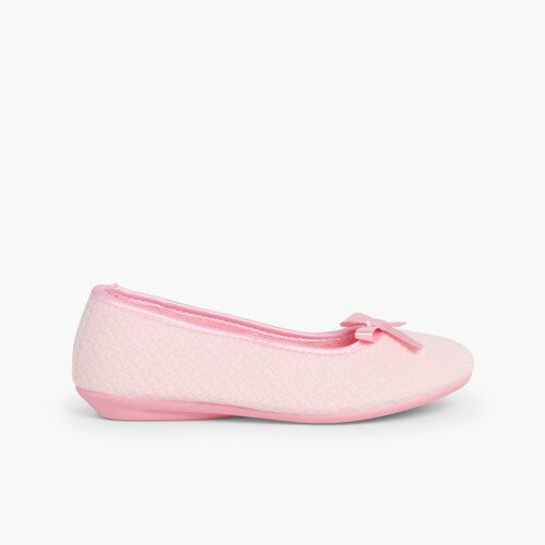 Pantoufles avec ruban style ballerine Rose