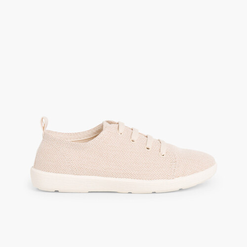 Baskets Casual en Toile Beige