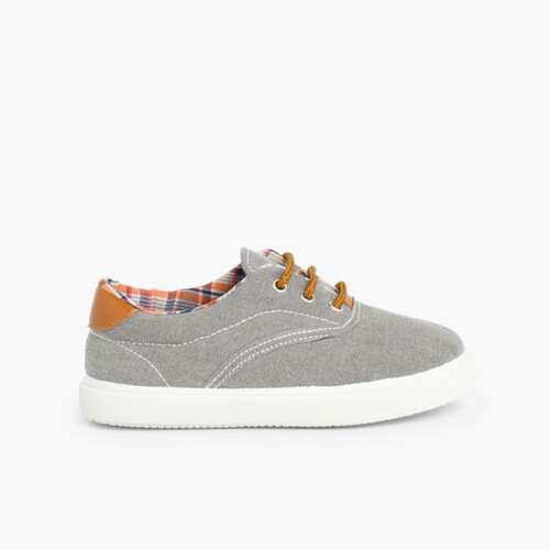 Baskets textile Contrast avec lacets Gris