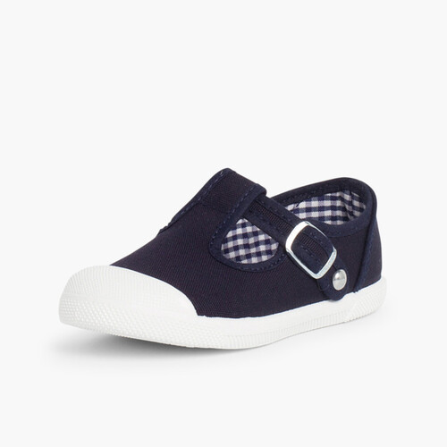 Tennis en Toile pour Garçon – Style Salomé Bleu Marine