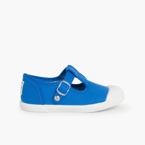 Tennis en Toile pour Garçon – Style Salomé Bleu Royal