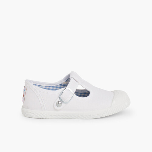 Tennis en Toile pour Garçon – Style Salomé Blanc