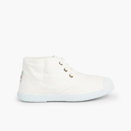 Baskets en toile avec lacets Blanc