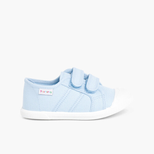 Baskets en Toile avec Scratchs pour Enfant Bleu