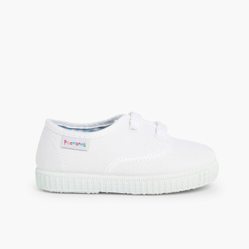 Baskets Enfant avec Lacets Blanc