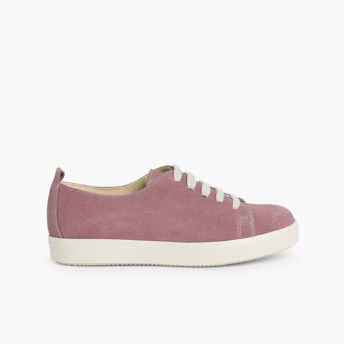 Baskets à Lacets en Suède Lilas