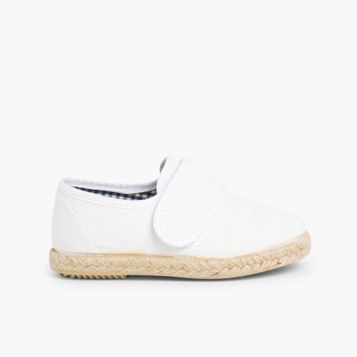 Derbies à scratch et Semelle D'espadrille Blanc