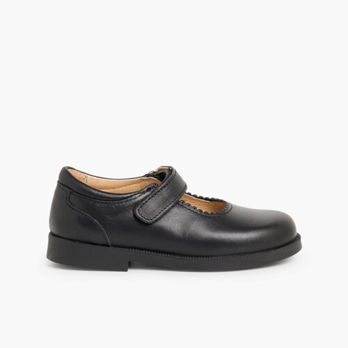 Chaussure Babies d'école Fille à scratch Noir
