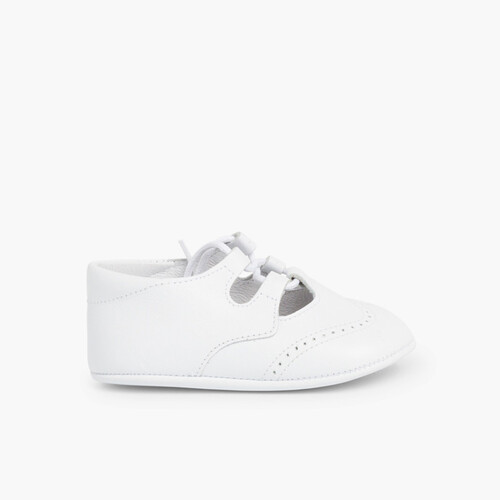 Chaussures Anglaises en Cuir pour bébé Blanc