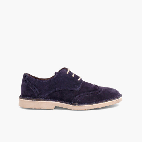 Chaussures Blucher en suède Bleu Marine