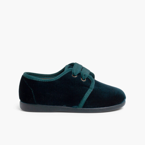Chaussures en velours à ruban Vert