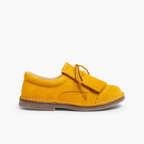 Derbies pour enfant à franges amovibles Moutarde