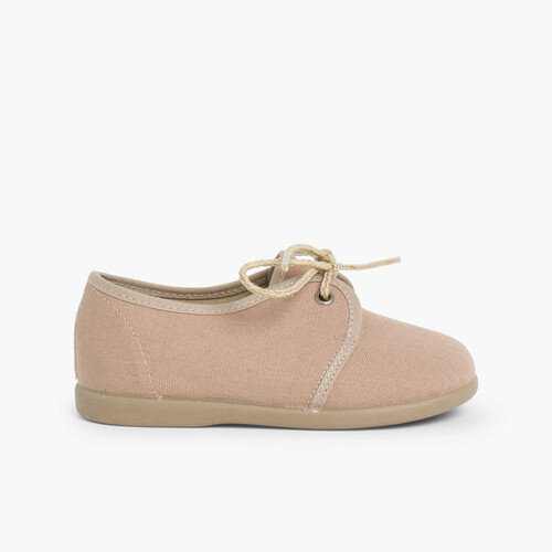 Chaussures derbies garçon en toile Brun