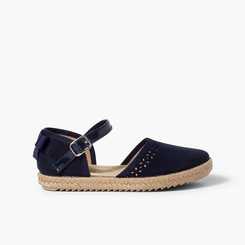 Espadrille hachée avec boucle au dos Bleu Marine