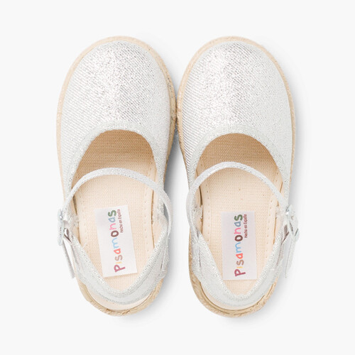 Espadrilles Brillantes à Boucle  Argent