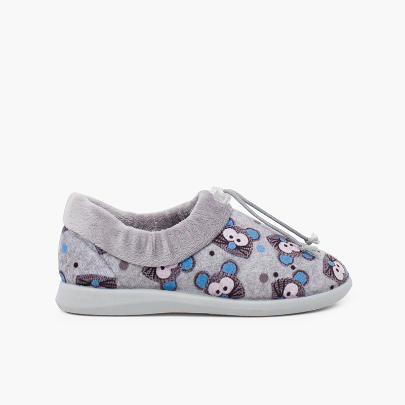 Chaussons réglables chaussons souris Gris et bleu