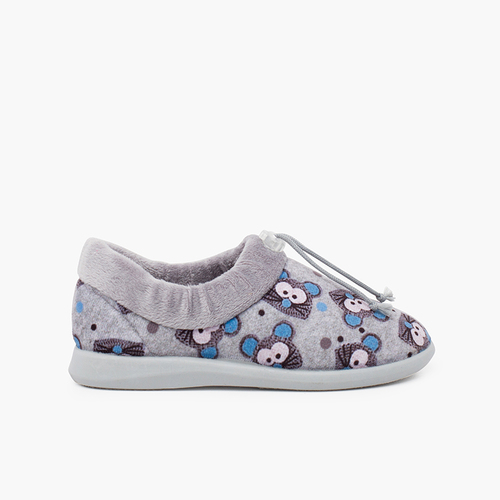 Chaussons réglables chaussons souris Gris et bleu
