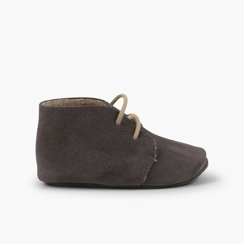 Bottines Bottes safari bébé fourrure poils courts  Gris