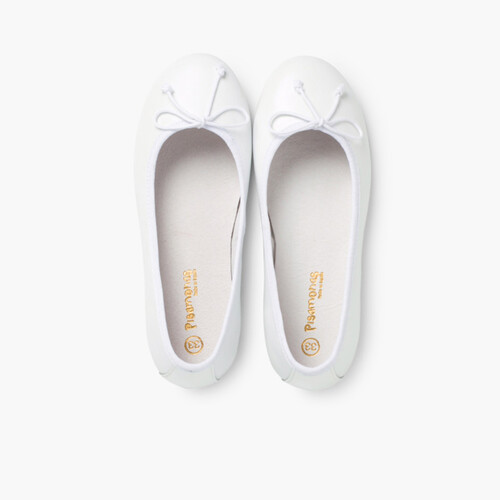 Ballerines de Cérémonie en cuir pour Fille  Blanc
