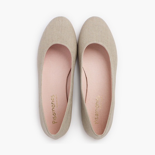 Ballerines de Fête en Lin Fille et Femme Brun