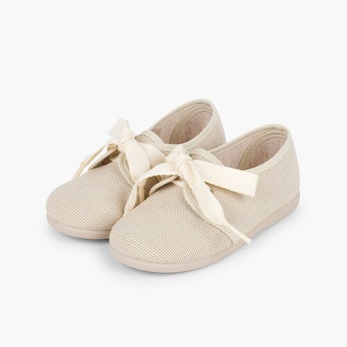 Derbies lin enfants nœud écru Écru