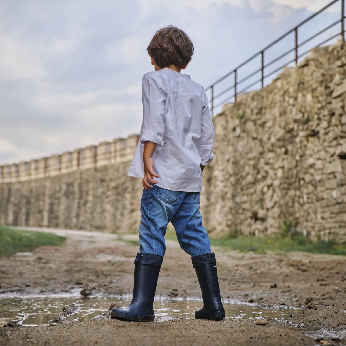 Bottes de pluie Igor avec col ajustable pour fille et garçon