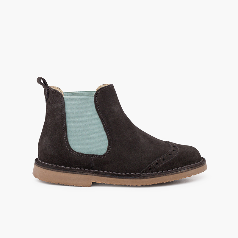 Bottines chelsea hachées extensibles sur les côtés Gris
