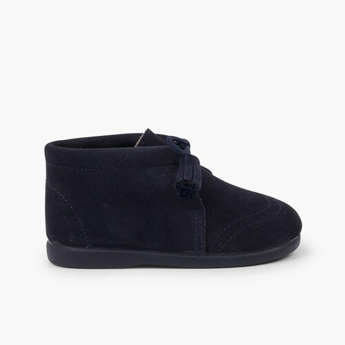 Bottes en suède à Pompons  Bleu Marine