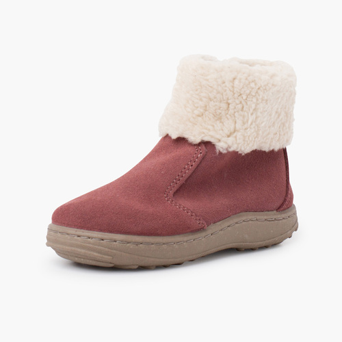 Botte de sport avec fermeture éclair et semelle en peau de mouton Rose
