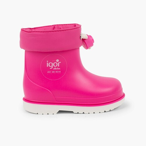 Bottes de pluie tige basse ajustables pour enfants Fucsia