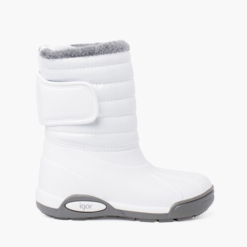 Bottes Après-ski Verni Doublure Fourrure Fermeture Réglable Blanc