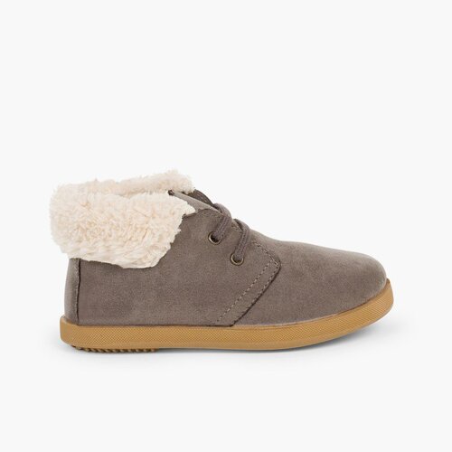 Bottes façon peau de mouton fille et garçon  Gris