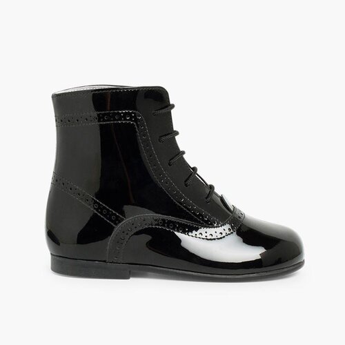 Bottes Filles Cuir Verni Noir
