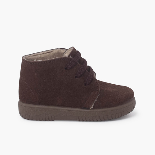 Bottes en suède avec coutures de couleurs pour Enfants Marron