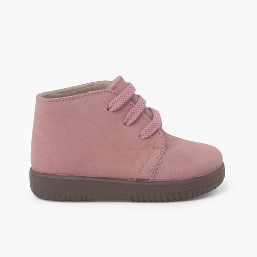 Bottes en suède avec coutures de couleurs pour Enfants Rose
