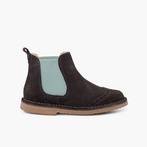 Bottines chelsea hachées extensibles sur les côtés Gris